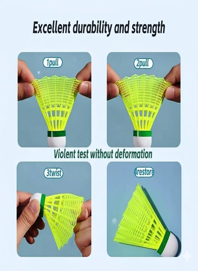 LEAFED Nylon Badminton Shuttlecock (Pack of 6) | Durable Nylon Feather Cock | Stable Flight & Fast Recovery | Ideal for Indoor & Outdoor Games | Birdies for Beginners, Training & Practice Matches - Image 2
