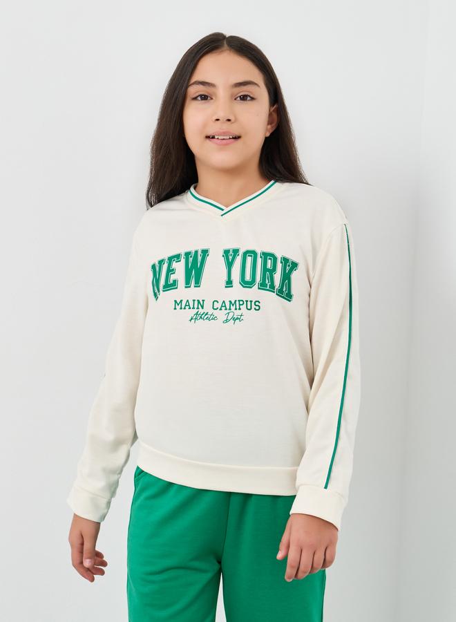Styli Girls New York Graphic Sweatshirt and Joggers Set - Image 2