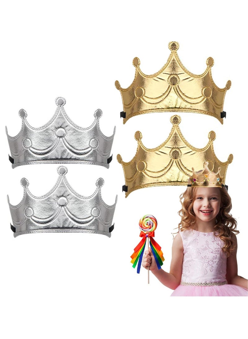 Captaintech 4 Pcs Birthday Crown Reusable Party Hats, Creative Crown Birthday Hat Crowns Birthday Decorations for Kids Adults Party and Celebration - Image 1