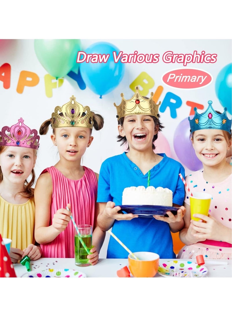 Captaintech 4 Pcs Birthday Crown Reusable Party Hats, Creative Crown Birthday Hat Crowns Birthday Decorations for Kids Adults Party and Celebration - Image 5