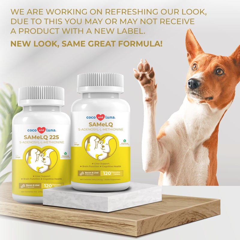 Coco and Luna Same for Dogs - 120 Chewable Tablets - S-Adenosyl-L-Methionine, Liver Supplement - Brain Health, Promotes Cognitive Support, Liver Support (Same Tablet) - Image 2