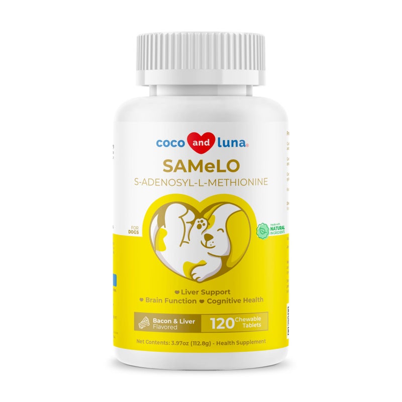 Coco and Luna Same for Dogs - 120 Chewable Tablets - S-Adenosyl-L-Methionine, Liver Supplement - Brain Health, Promotes Cognitive Support, Liver Support (Same Tablet) - Image 1