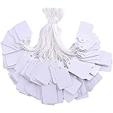 Brothersbox Brothersbox 500 Pieces White Tags with String Marking Strung Tags writable Tags Display Label for Product Jewelry  - Image 1