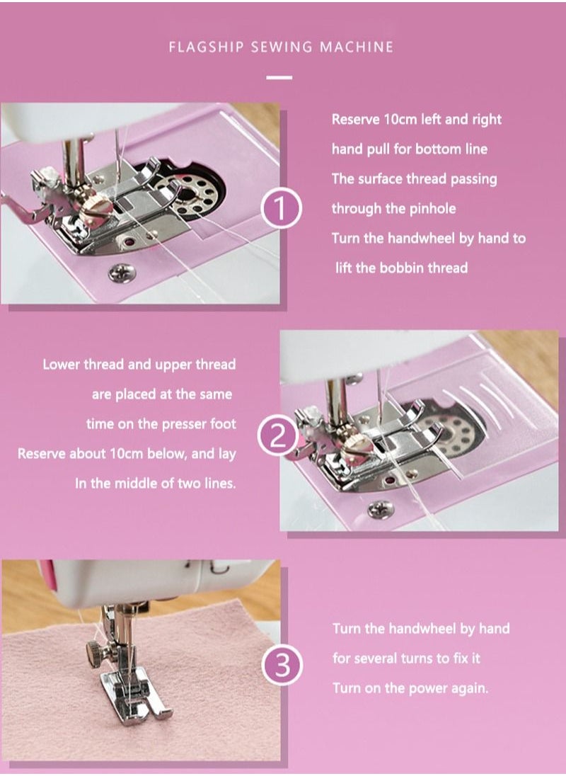 ET-LIFE Portable Household Mini Electric Sewing Machine UFR-505 White  - Image 4