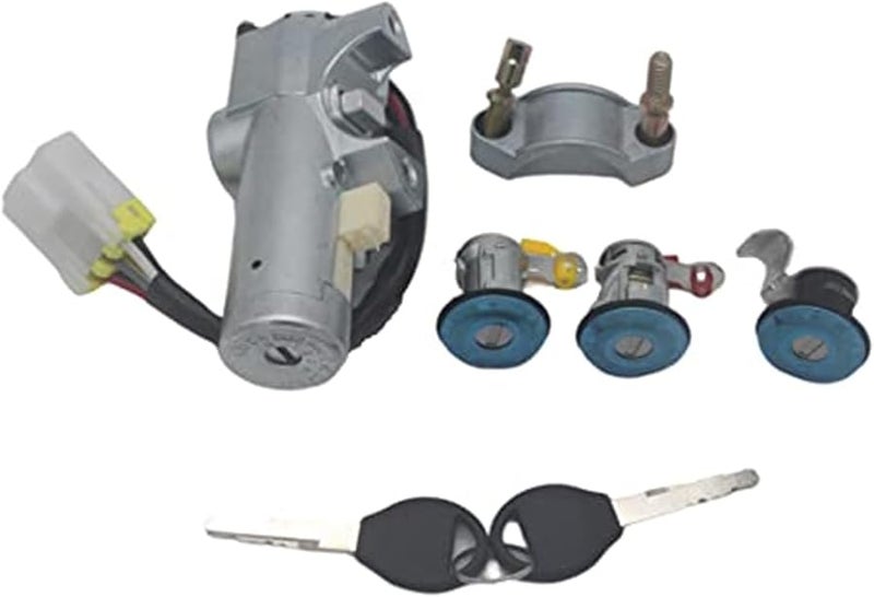 مجموعة كاملة من أسطوانات قفل الأبواب ومفتاح الإشعال لسيارة نيسان داتسون 720 نافارا D22 - Image 3