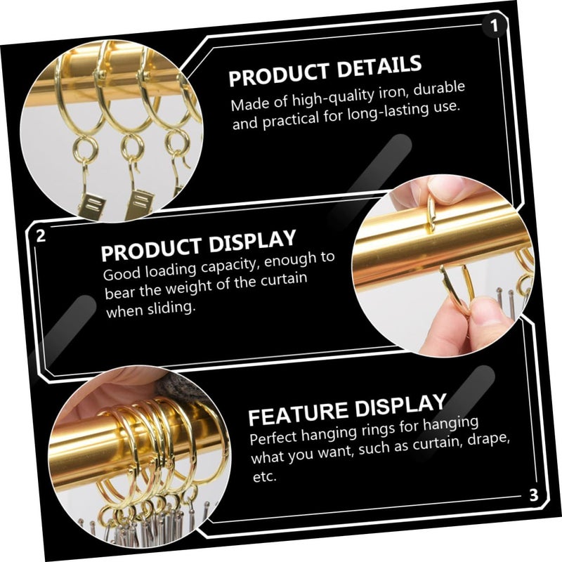 Golden Openable Curtain Rings Drapery Accessories For Easy Hanging - Image 3