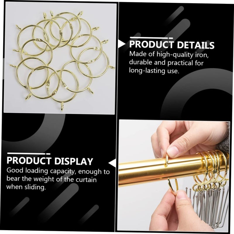 Golden Openable Curtain Rings Drapery Accessories For Easy Hanging - Image 4