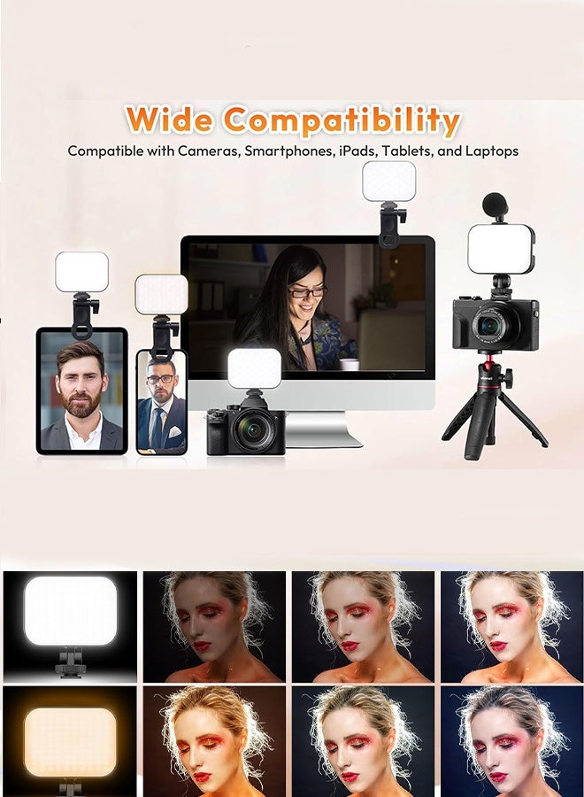 KANGLI Adjustable LED Video Light with 3 Colors Computer Light for Meeting Video Light, Multi-Angle Splicable Multi-Functional Pocket Fill Light LED Selfie Light with Clips - Image 2