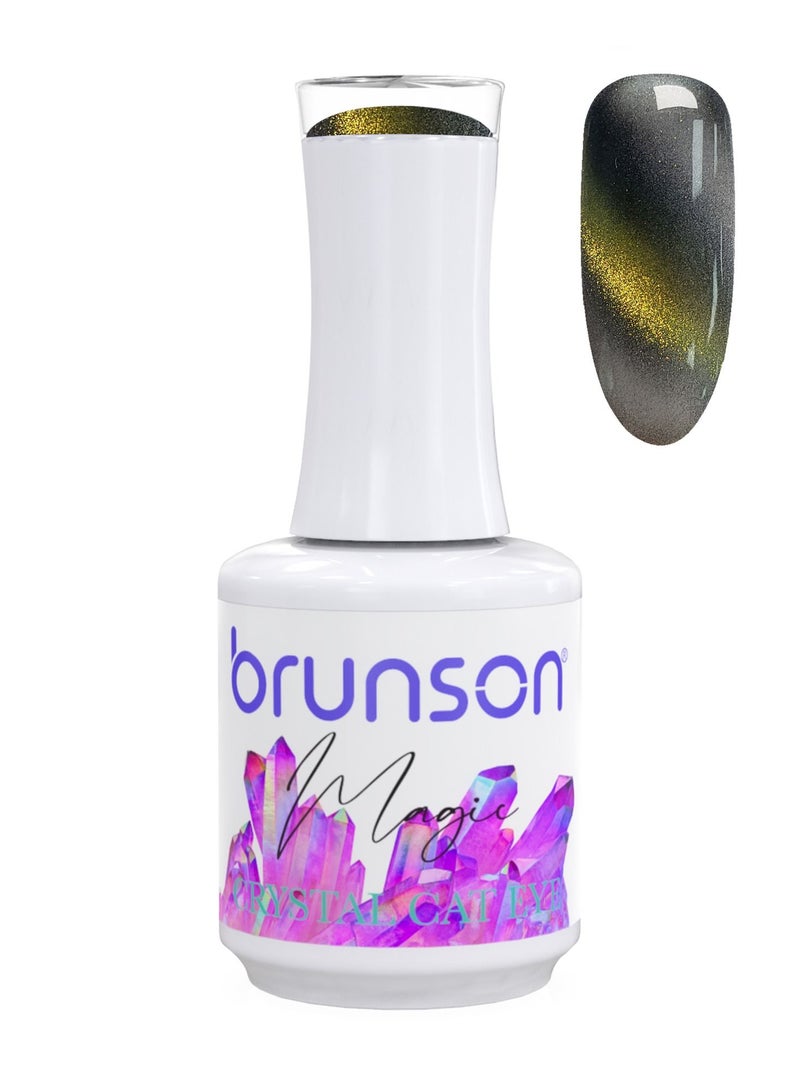 brunson Gel Nail Polish, Cat Eye 9D gel Polish Long Lasting  Chip Resistant Requires Drying Under UV LED Lamp 18ml