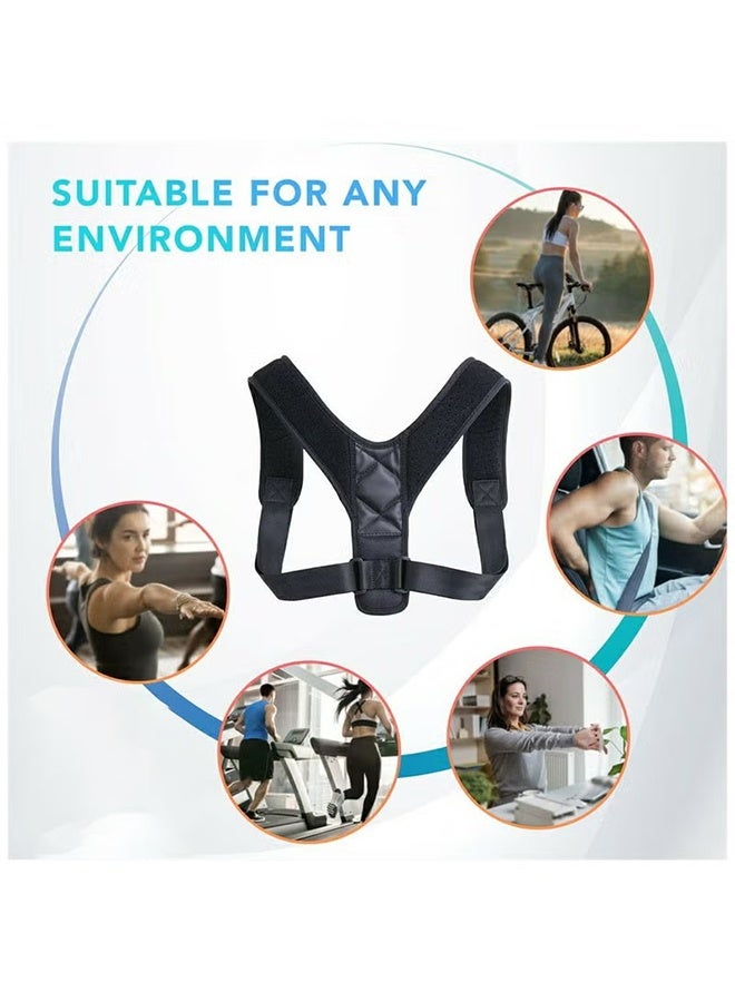 دعامة كتف قابلة للتعديل، مصحح لوضعية الجسم، لتخفيف آلام الرقبة - مقاس واحد - للرجال والنساء - Image 3