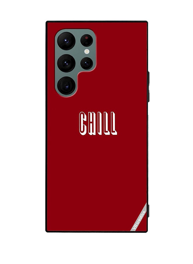 VR CREATIVE Protective Case Cover For Samsung Galaxy S22 Ultra 5G Chill In Red Design Multicolour - Image 1