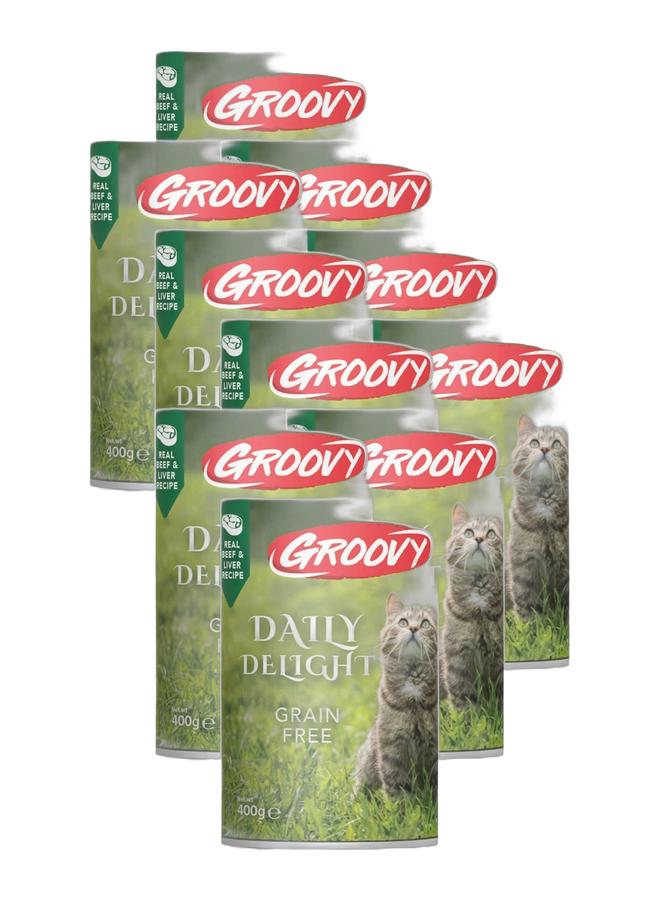 GROOVY DAILY DELIGHT Cat wet food Real beef&liver 400g Bundle 10 pcs - Image 1