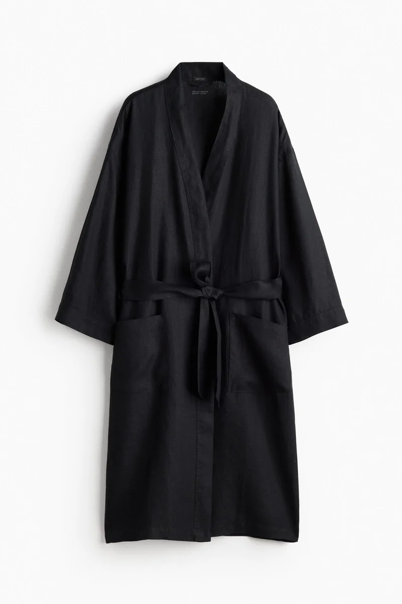 H&M Washed linen dressing gown