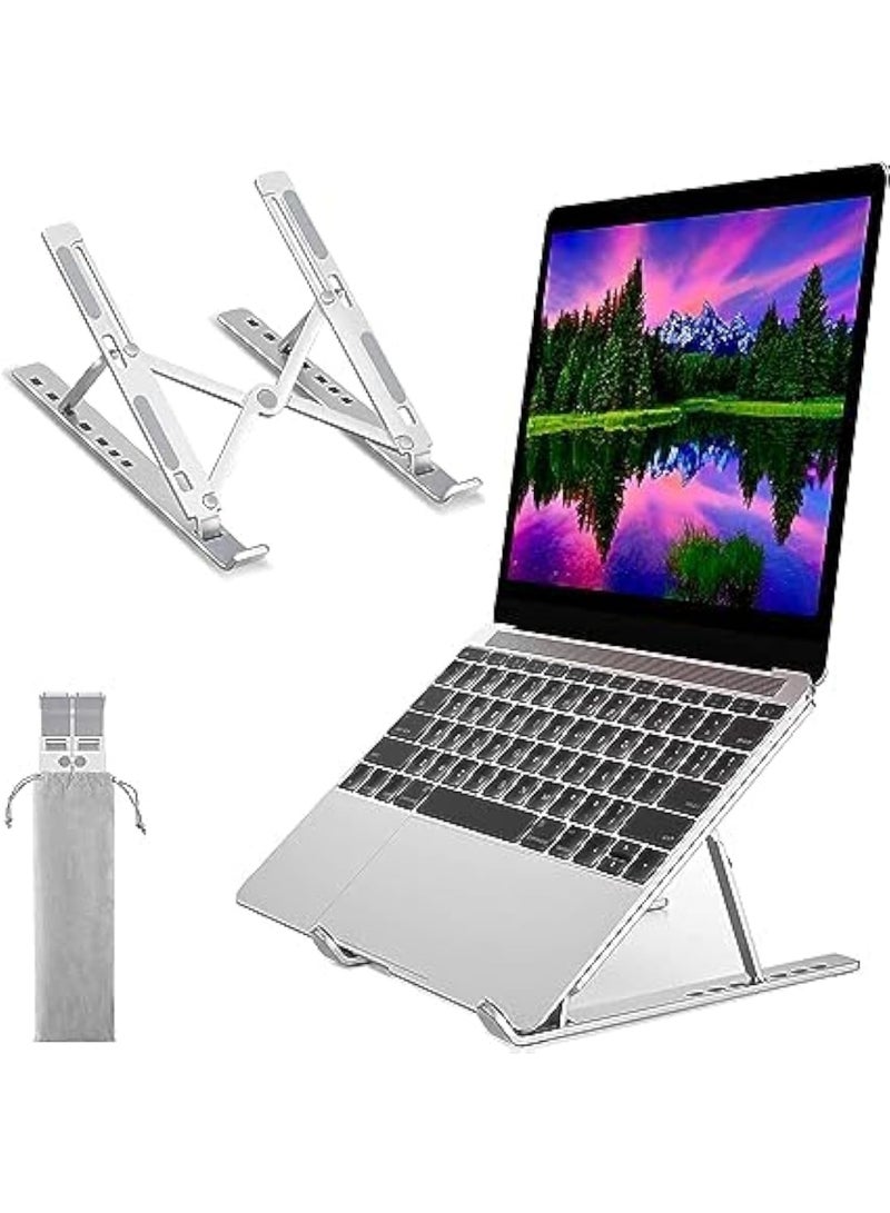 CAZADORA Adjustable Laptop Stand for 10–15.6 Inch Laptops – Premium Portable Aluminum Laptop Riser with Ventilated Cooling Base, Foldable Ergonomic Computer Holder for Desk, Study & Gaming – Stable Anti-Slip Design for MacBook, Dell, HP, ASUS & More – Lightweight Travel-Friendly Laptop Support with Adjustable Viewing Angles, Heat-Dissipation Slots, Durable Frame, and Easy Storage – Ideal for Office, Remote Work, Students, Gamers, and Creators Seeking Better Posture, Enhanced Performance & Comfort - Image 1