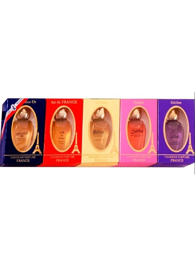 CHARRIER PARFUMS 5Pcs Mini Gift Set Edp 5x8.5Ml (Gerine + Sarine + Melissa + Air De France Croyance Or) For Women