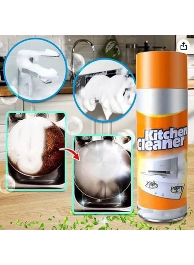منظف رغوي للمطبخ – بخاخ مزيل بقع الزيت والشحوم – منظف المداخن – منظف فقاعي متعدد الاستخدامات لإزالة الدهون – بخاخ منظف فقاعي للمطبخ - Image 1