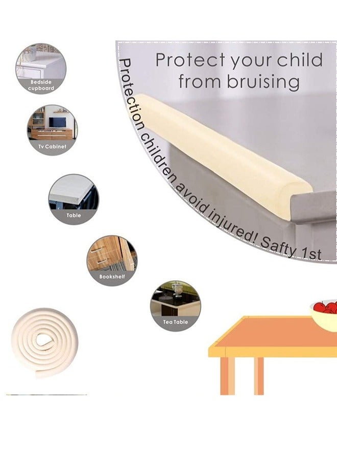 Dubkart 5 Piece L Shape Baby Safety Table Edge Corner Protector Guard Cushion Anti-collision Strip Bumper Strip 2 M Beige  - Image 4