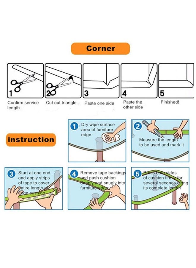 Dubkart 5 Piece L Shape Baby Safety Table Edge Corner Protector Guard Cushion Anti-collision Strip Bumper Strip 2 M Beige  - Image 3