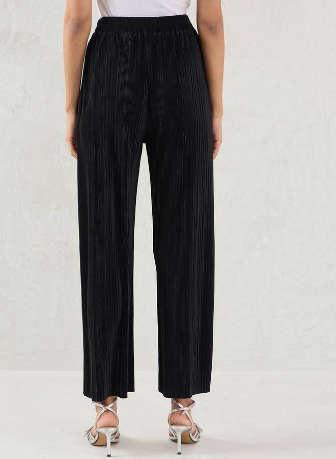 Femmella Plisse Mid Rise Straight Fit Pant - Image 3