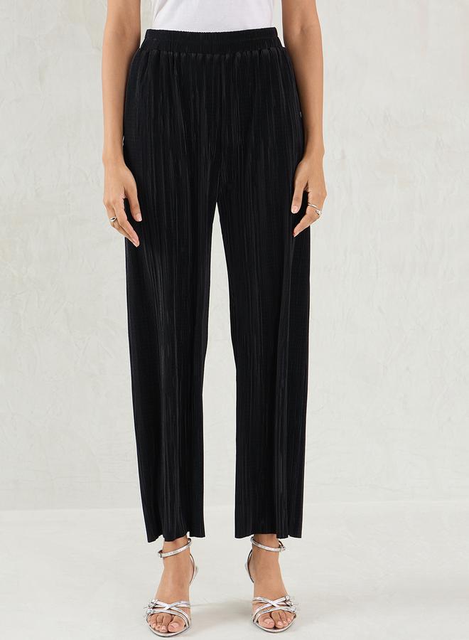 Femmella Plisse Mid Rise Straight Fit Pant - Image 4