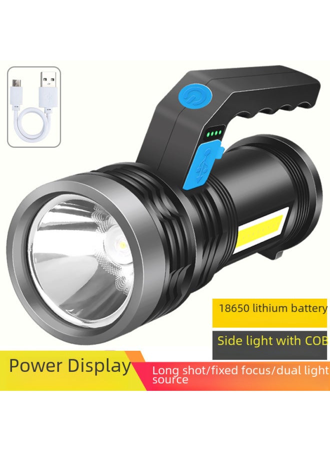 Portable Light Rechargeable Bright Light Long-range Home Outdoor Small Flashlight Lightweight Portable With Side Light Led Flashlight 