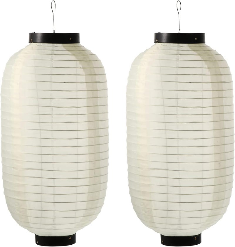 comfrt Traditional Japanese Lanterns 2pcs Outdoor Asian Chinese Japanese Silk Lanterns Lights Foldable Festive Hanging Lamp DIY Sushi Hanging Decoration Waterproof for Wedding Party - Image 3