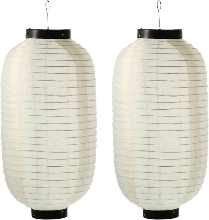 comfrt Traditional Japanese Lanterns 2pcs Outdoor Asian Chinese Japanese Silk Lanterns Lights Foldable Festive Hanging Lamp DIY Sushi Hanging Decoration Waterproof for Wedding Party - Image 1