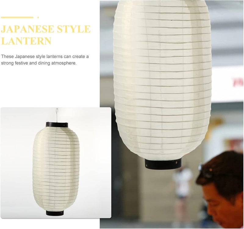 comfrt Traditional Japanese Lanterns 2pcs Outdoor Asian Chinese Japanese Silk Lanterns Lights Foldable Festive Hanging Lamp DIY Sushi Hanging Decoration Waterproof for Wedding Party - Image 5