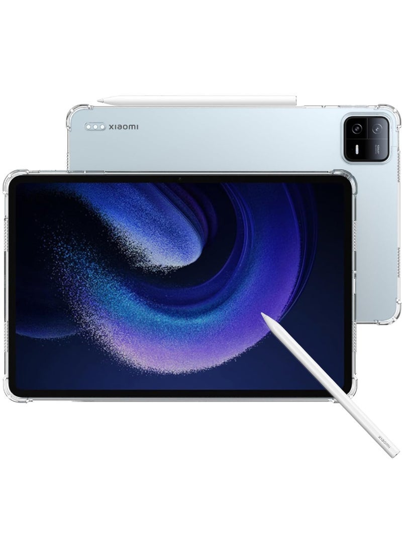 Captaintech Soft Clear TPU Case for Xiaomi Pad 6/Xiaomi Pad 6 Pro 11 inch Tablet 2023 Lightweight Full Protection Air-Corners Shockproof Dropproof Cover - Image 3