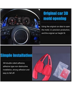 Generic Aluminum Steering Wheel Paddle Shifter Extensions Covers 2PCS for Audi A3、A4、A5、A7、A8、S3、S5(2017-2018) Q5、A8(2018-2019) Q7、TTS(2016-2019) TT(2015-2018) Interior Extensions Accessories DSG Red  - Image 5