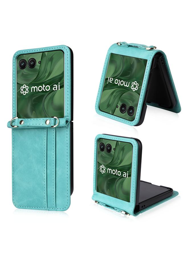 The Bros Case For Motorola Razr 50 Ultra Crossbody Card Bag PU Folding Phone Case