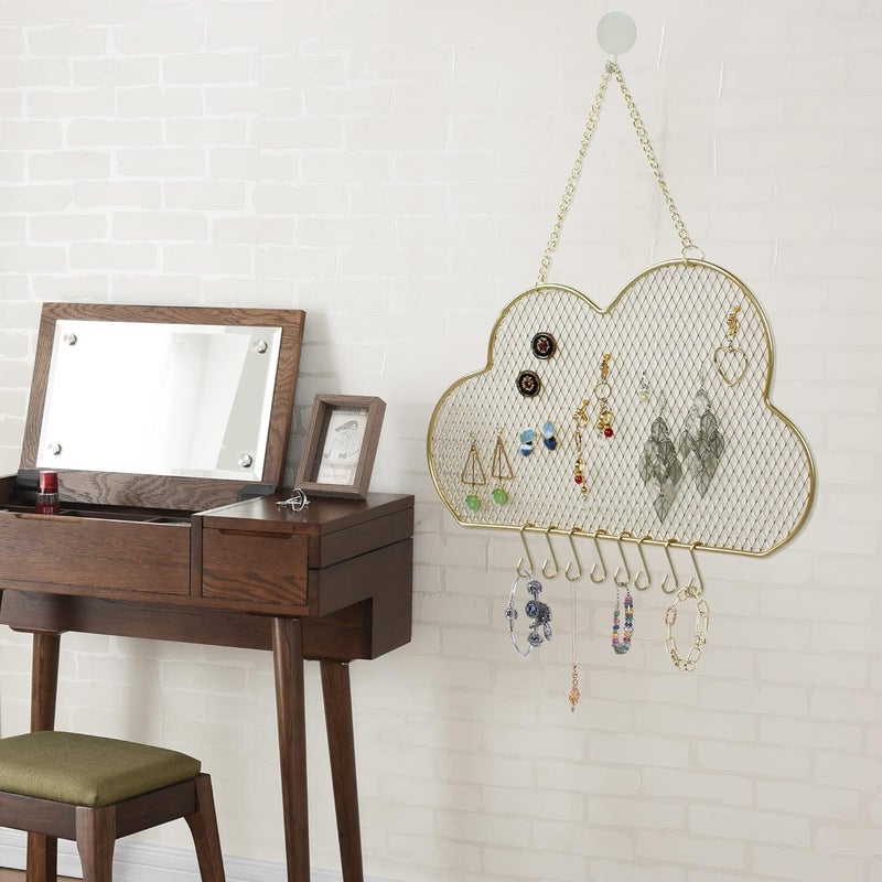 Kresal Hanging Earring Holder Organizer Wall Mounted Earring Organizer with Hooks for Stud Earrings Necklaces Bracelets Jewelry Pin Collection Display Storage - Image 1