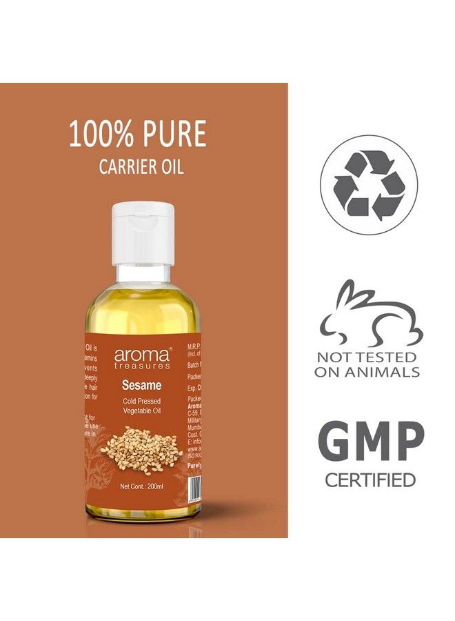 Aroma Treasures Cold Pressed Sesame Vegetable Oil For For Skin & Hair 200Ml - Image 5
