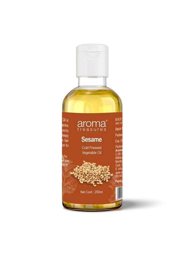 Aroma Treasures Cold Pressed Sesame Vegetable Oil For For Skin & Hair 200Ml - Image 2