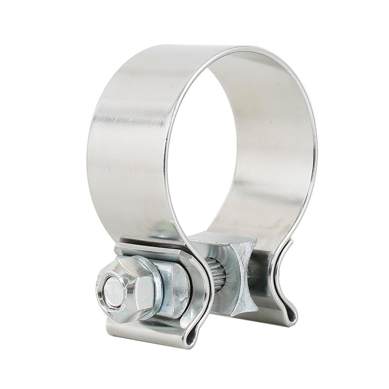 Elifecenter Universal ID 3 inch Exhaust Clamp Stainless Steel 3 inch Narrow Band Lap Joint Clamp - Image 2