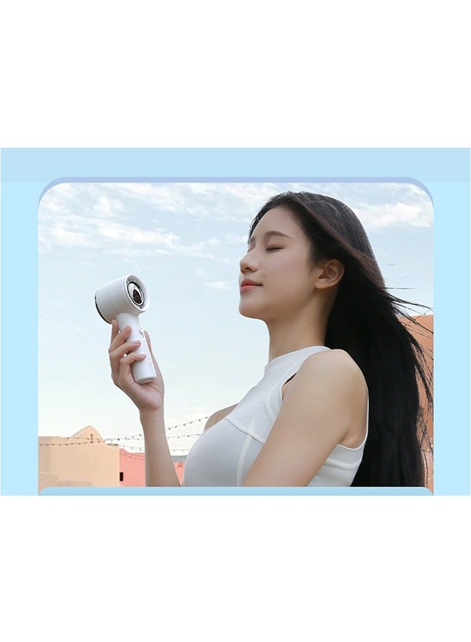 TodyJeyHo Handheld turbofan [4H maximum battery life] Mini portable, 2000mAh USB rechargeable personal, battery powered small pocket fan, suitable for travel/outdoor/home/office - white - Image 2