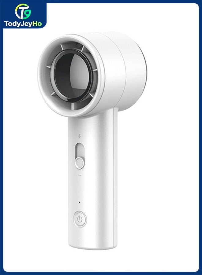 TodyJeyHo Handheld turbofan [4H maximum battery life] Mini portable, 2000mAh USB rechargeable personal, battery powered small pocket fan, suitable for travel/outdoor/home/office - white - Image 1