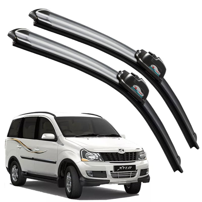 ROYALTECH Frameless Rubber Car Wiper Blades Set of 2 Compatible with (Mahindra Xylo (D-24,P-20)) - Image 1
