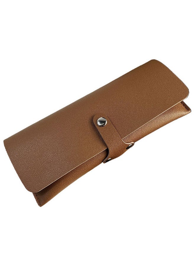 VOLITION Sunglasses Case, Leather Eyeglass Case, Reading Glasses Cover, Unisex Retro Eyeglasses Storage Box, Brown. - Image 1