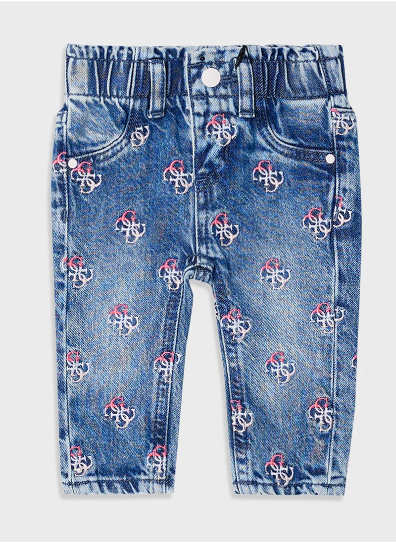 GUESS Kids Embroidered Paperbag Denim