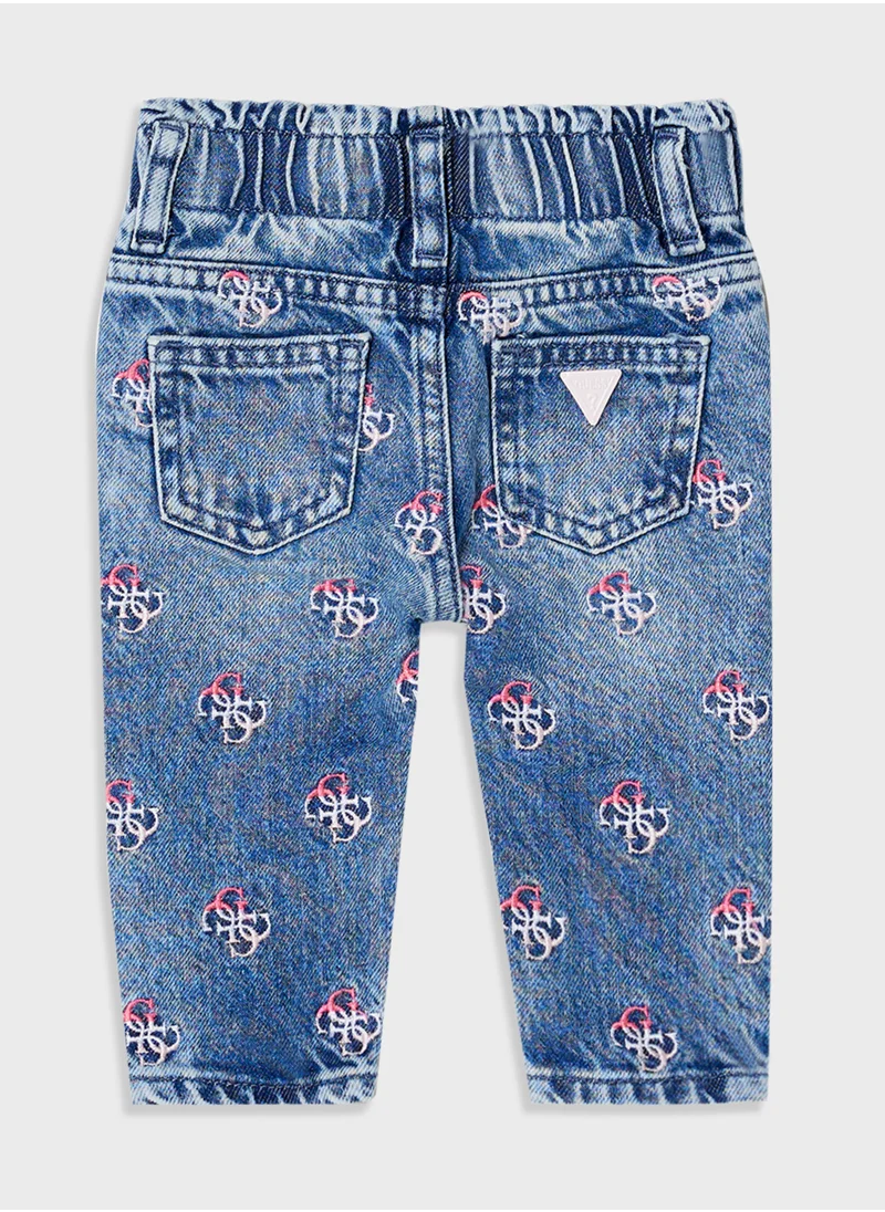 GUESS Kids Embroidered Paperbag Denim