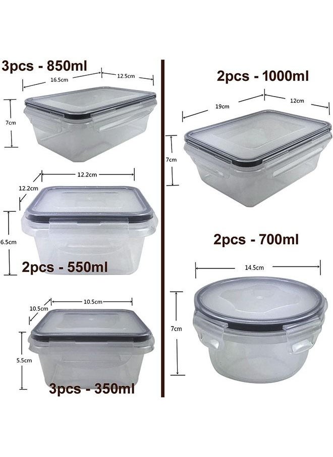 Arabest - 12PCS Airtight Meal Prep Container Set with Locking Lids, Multiple Use Plastic Food Storage Containers, Stackable Kitchen Organizer Boxes, Bpa Free and Microwave Freezer Dishwasher Safe - Image 1