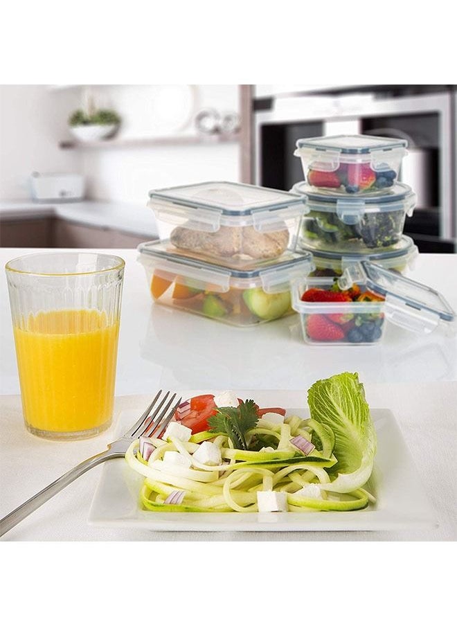 Arabest - 12PCS Airtight Meal Prep Container Set with Locking Lids, Multiple Use Plastic Food Storage Containers, Stackable Kitchen Organizer Boxes, Bpa Free and Microwave Freezer Dishwasher Safe - Image 1