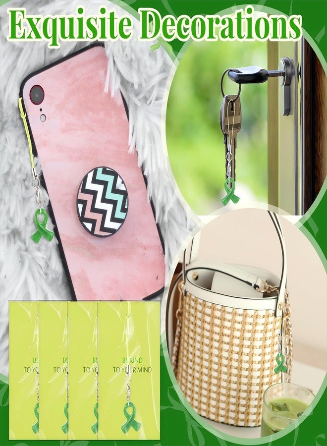 Ecation 48 Set Mental Health Awareness Items for Veterans Military Green Ribbon Keychain with Mental Health Card for Social Charity Public Event - Image 5