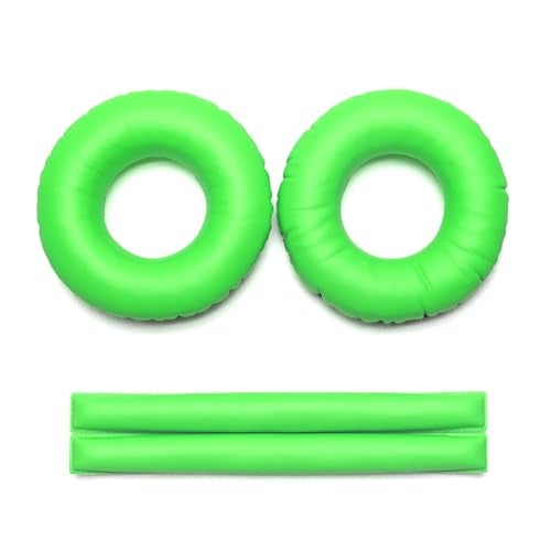 Voarmaks Rainbow Color Ear Pads Headband Cushion Kits Compatible with Sennheiser HD25 HD250BT HD25-ll HD25S Il HMD25 Headphone Foam Covers (Green Sets) - Image 2