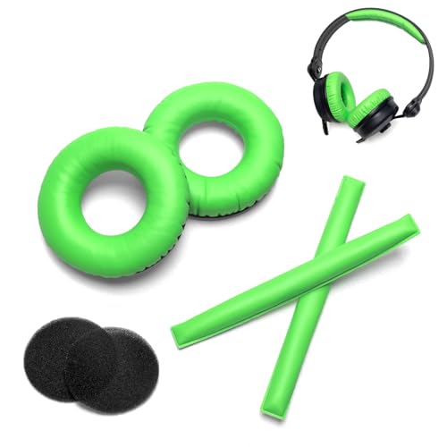 Voarmaks Rainbow Color Ear Pads Headband Cushion Kits Compatible with Sennheiser HD25 HD250BT HD25-ll HD25S Il HMD25 Headphone Foam Covers (Green Sets) - Image 1