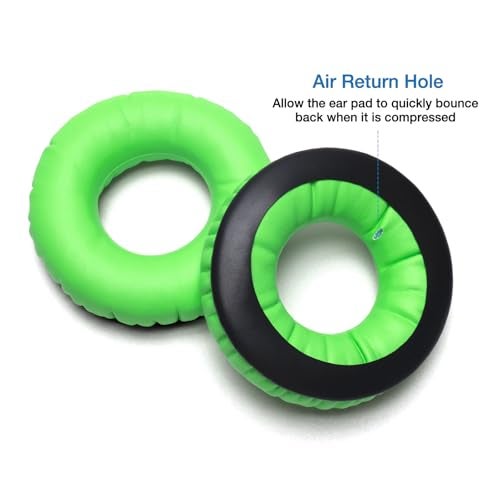 Voarmaks Rainbow Color Ear Pads Headband Cushion Kits Compatible with Sennheiser HD25 HD250BT HD25-ll HD25S Il HMD25 Headphone Foam Covers (Green Sets) - Image 3