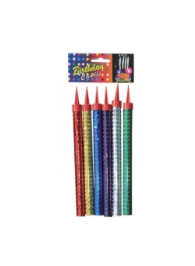 سباركل مجموعة شموع عيد ميلاد مضاءة مكونة من 6 قطع