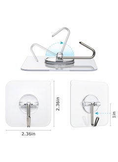 General Removable Wall Hooks 20 Pieces - 13 lbs Ceiling Hooks, Clear Seamless, Waterproof, Oil Proof, Suitable for Kitchen, Bathroom, Office and Window - 10 Pack  - Image 3