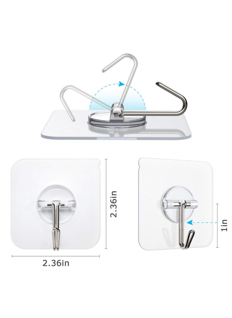 General Removable Wall Hooks 20 Pieces - 13 lbs Ceiling Hooks, Clear Seamless, Waterproof, Oil Proof, Suitable for Kitchen, Bathroom, Office and Window - 10 Pack  - Image 3